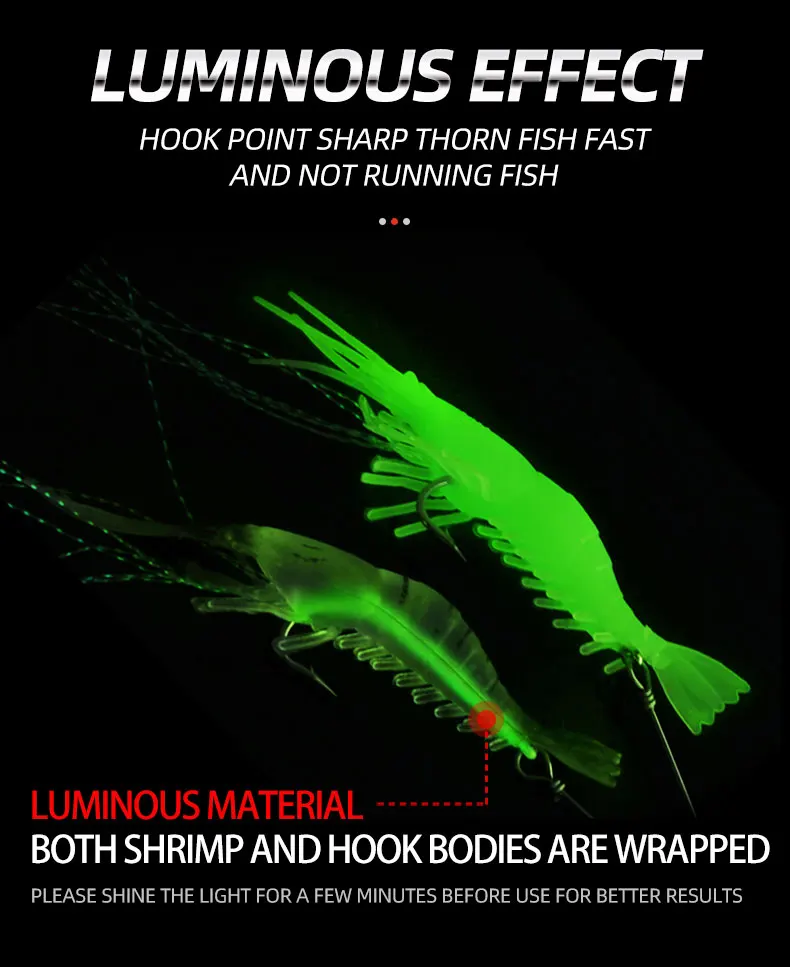 Cheery Set Luminous Shrimp Sabiki Silicone Plastic ABS Pencil Lure - view 11