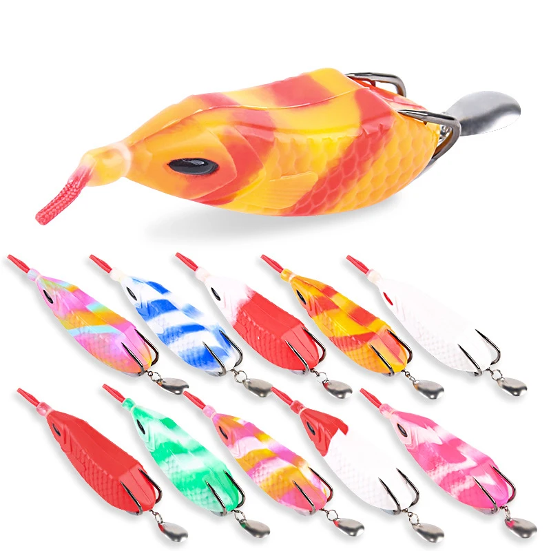 11.5 cm /16 g Frog Lure Fishing Bait Soft Rubber Spoon Trout Bass