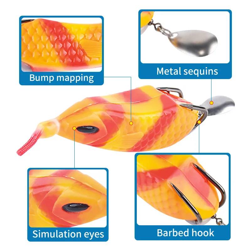 11.5 cm /16 g Frog Lure Fishing Bait Soft Rubber Spoon Trout Bass ABS Pencil Lure - view 5