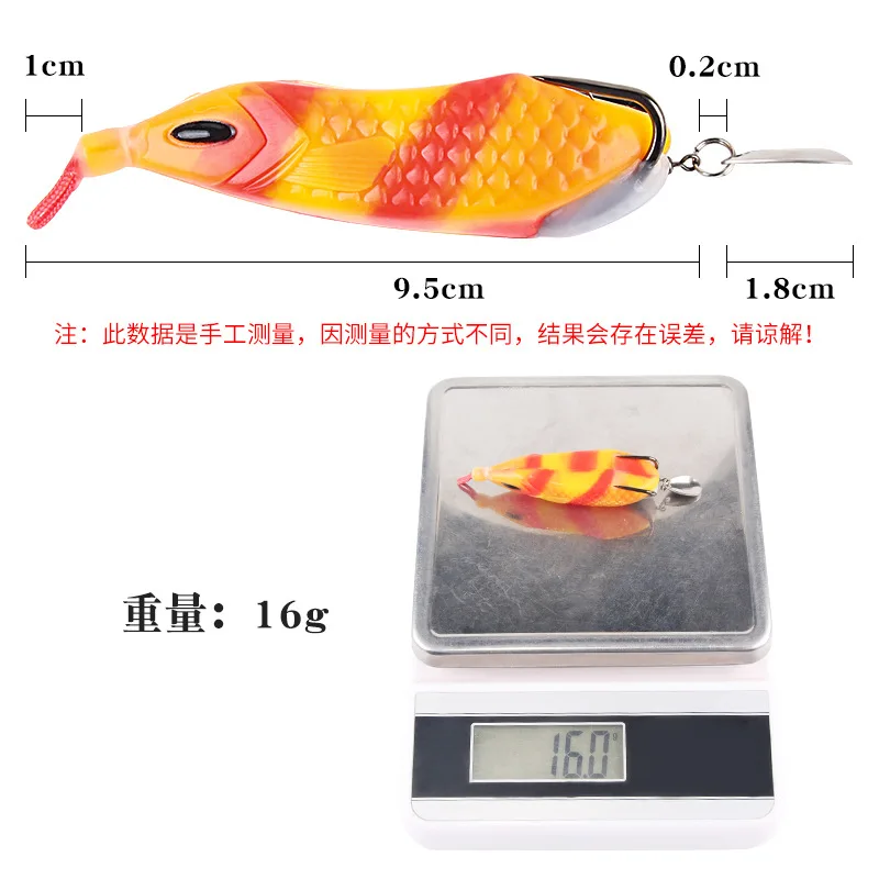 11.5 cm /16 g Frog Lure Fishing Bait Soft Rubber Spoon Trout Bass ABS Pencil Lure - view 11