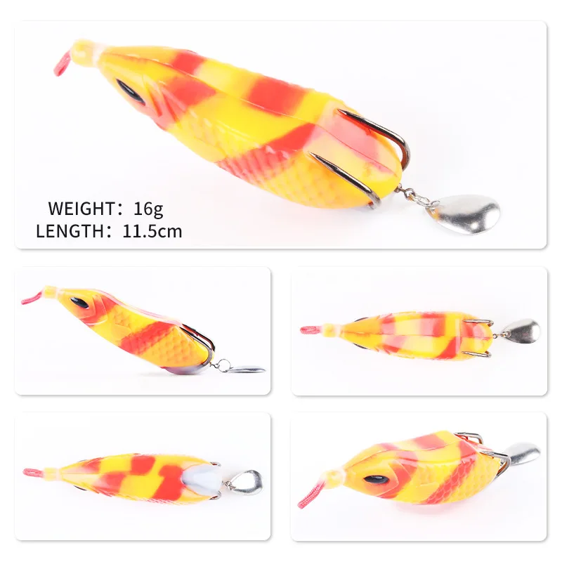 11.5 cm /16 g Frog Lure Fishing Bait Soft Rubber Spoon Trout Bass ABS Pencil Lure - view 13