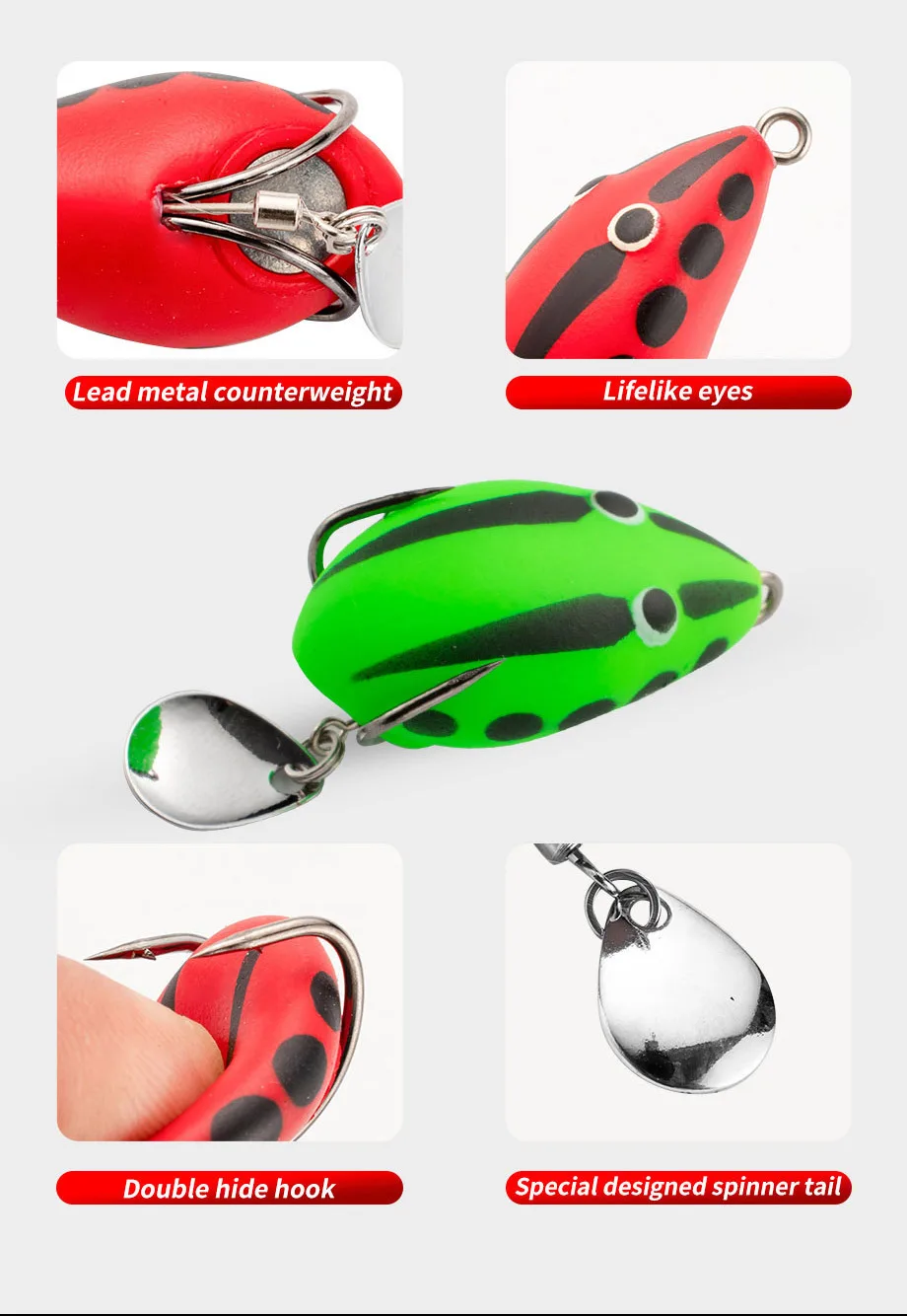 Frog Fishing Bait 40 mm 5.5 g Spoon ABS Pencil Lure - view 8