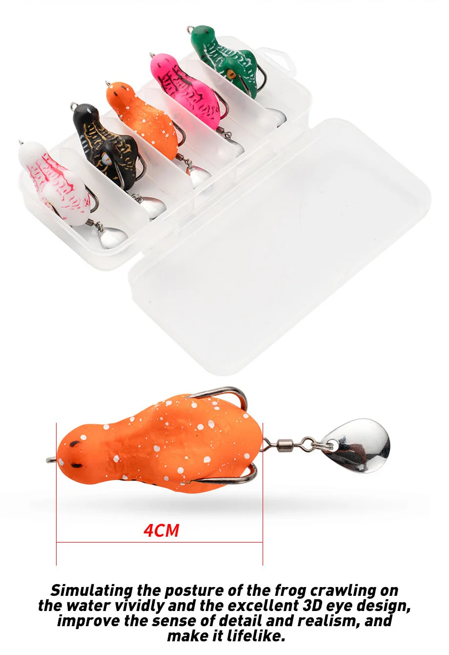 CHEERY 4cm 6.5g 5 Frog Lure Fishing Bait ABS Pencil Lure - view 8