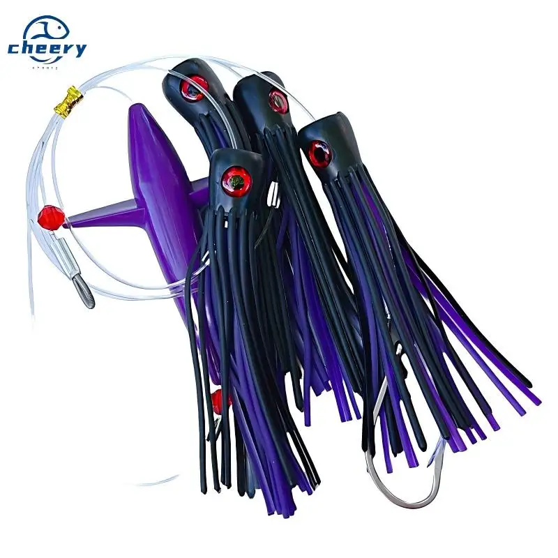 CHEERY Saltwater Trolling 210 g 155 mm /6 Set Tuna Marlin Fishing Soft Lure