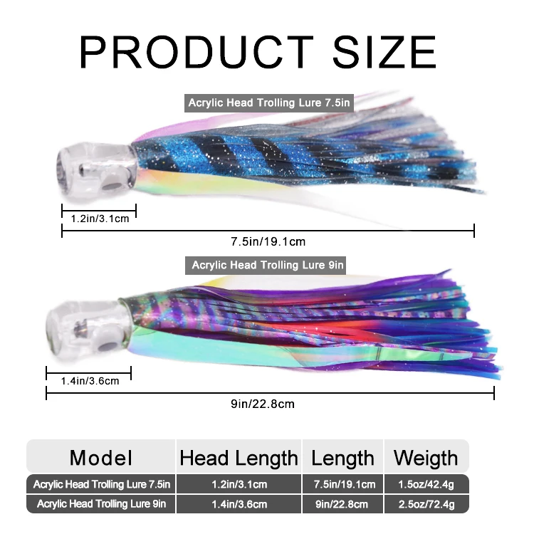 CHEERY 7.5 9 Trolling Squid Fishing Bait, for Tuna 、 Marlin 、 ABS Pencil Lure - view 4