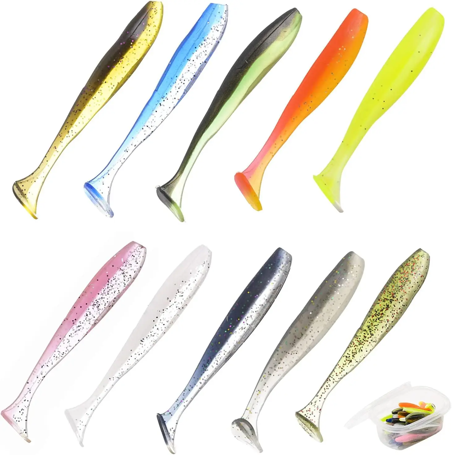 100 Soft Swimbait 6 cm 7 cm Paddle Tail Fishing Bait Lure ABS Pencil Lure - view 13