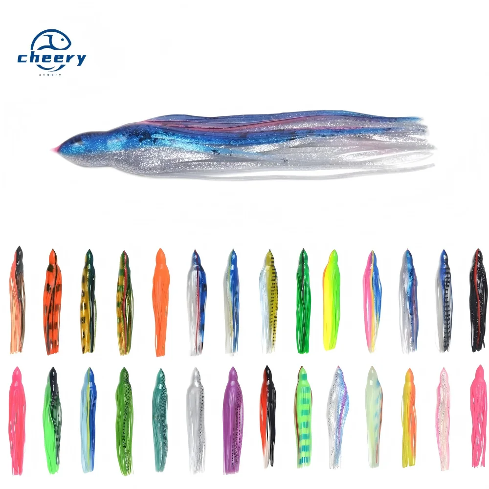 Cheery UV Plastic Sea Fishing Trolling Squid Octopus Bait Rubber