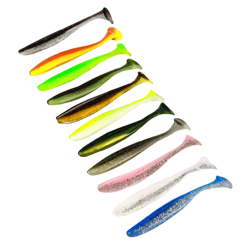 55 mm 70 mm 90 mm 120 mm 10 Plastic Fishing Bait Paddle Tail Soft