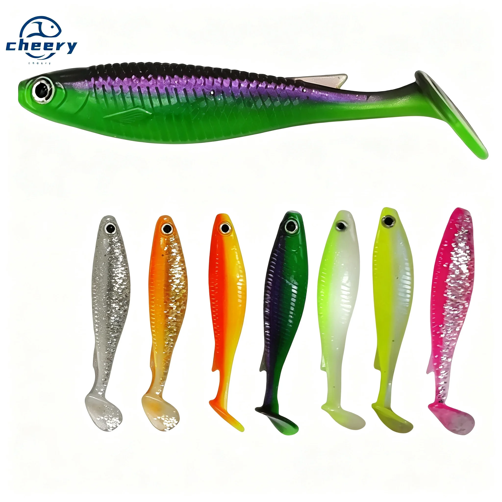 Cheery 6-12 cm T Fishing Bait PVC OEM