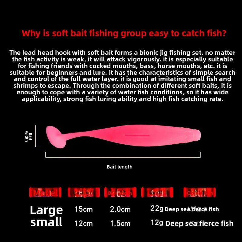 15 cm 22g/12 cm 12g Paddle Tail Saltwater Fish Soft Plastic Lure ABS Pencil Lure - view 1