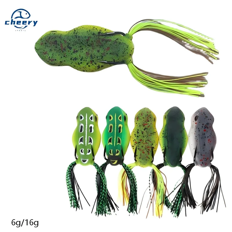 CHEERY Popper Top Topwater Frog Artificial Carp Soft Swimbait