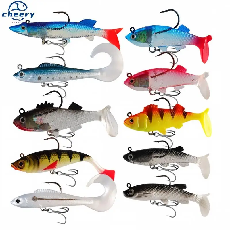 CHEERY 6 8 9 11 13 Rubber Fishing Bait Soft Lure Lead Set