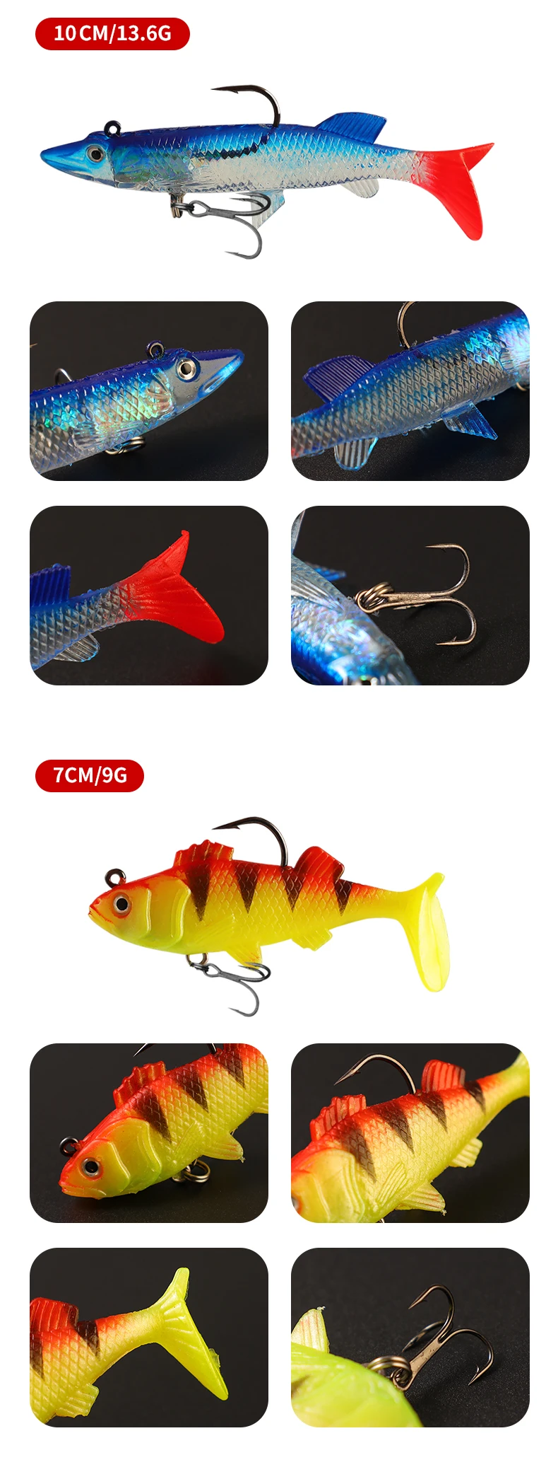 CHEERY 6 8 9 11 13 Rubber Fishing Bait Soft Lure Lead Set ABS Pencil Lure - view 5