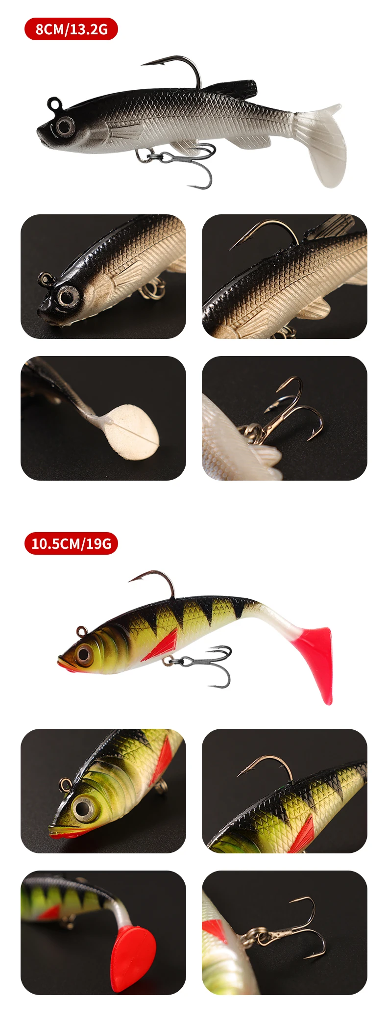 CHEERY 6 8 9 11 13 Rubber Fishing Bait Soft Lure Lead Set ABS Pencil Lure - view 7