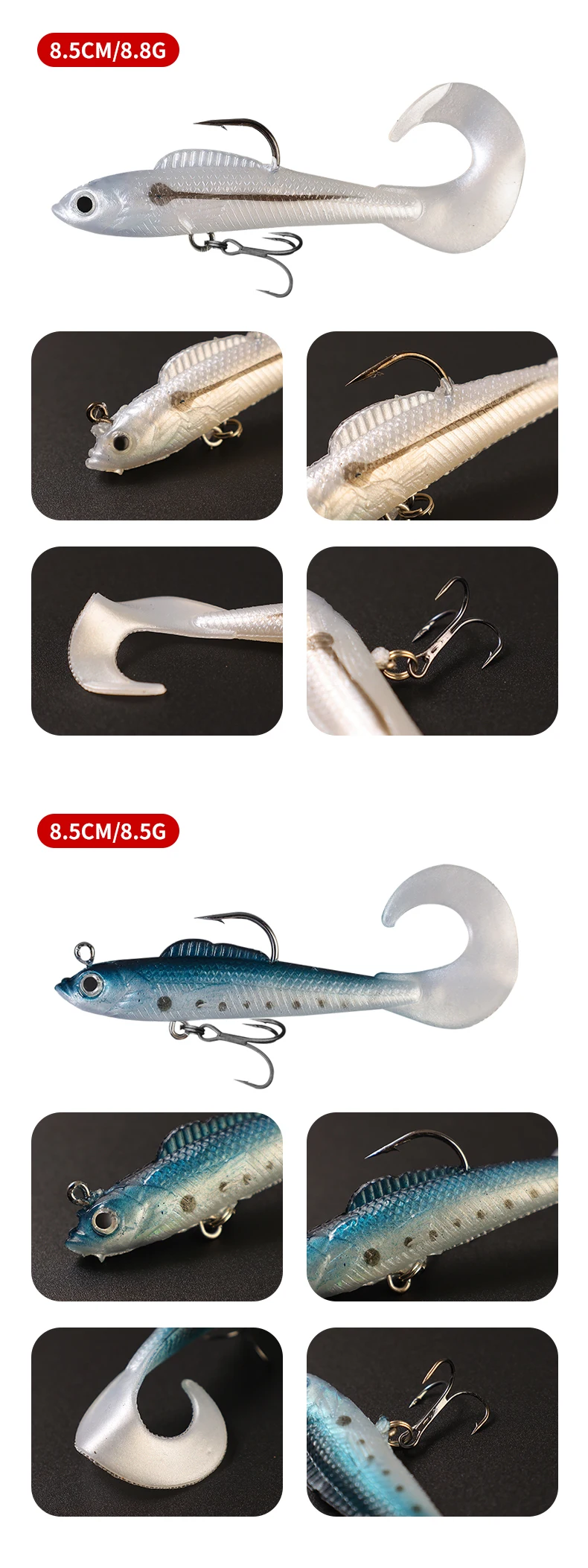 CHEERY 6 8 9 11 13 Rubber Fishing Bait Soft Lure Lead Set ABS Pencil Lure - view 9