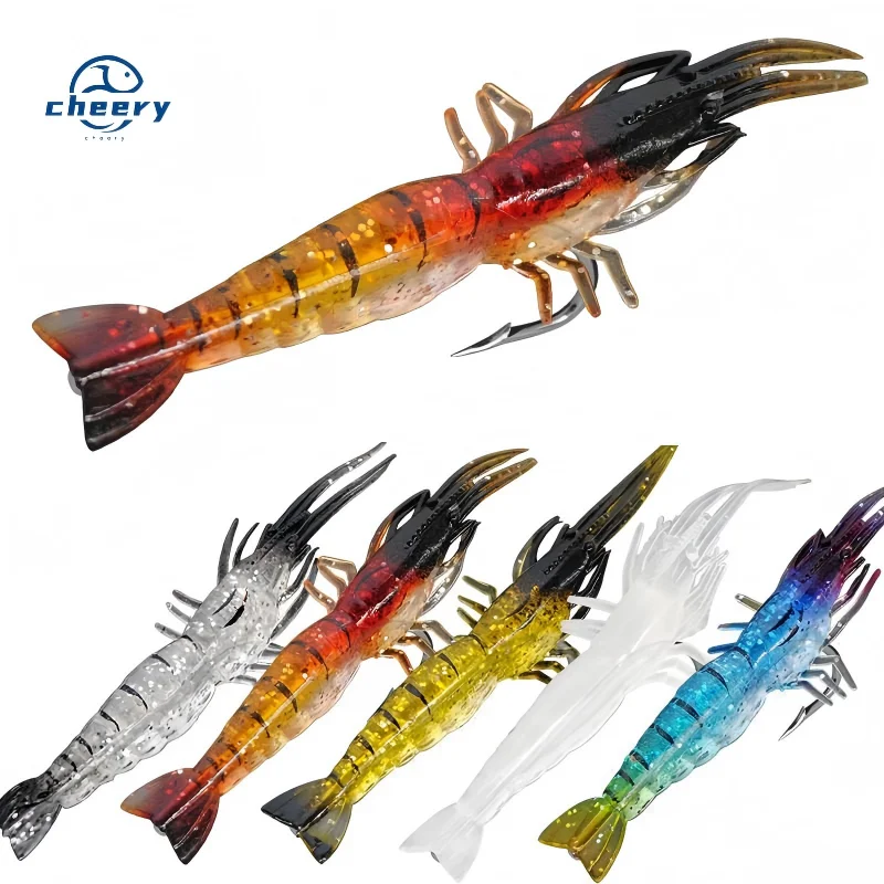 CHEERY 9 cm 3.8 g Soft Lure Shrimp / Fishing Carp Plastic Bait,