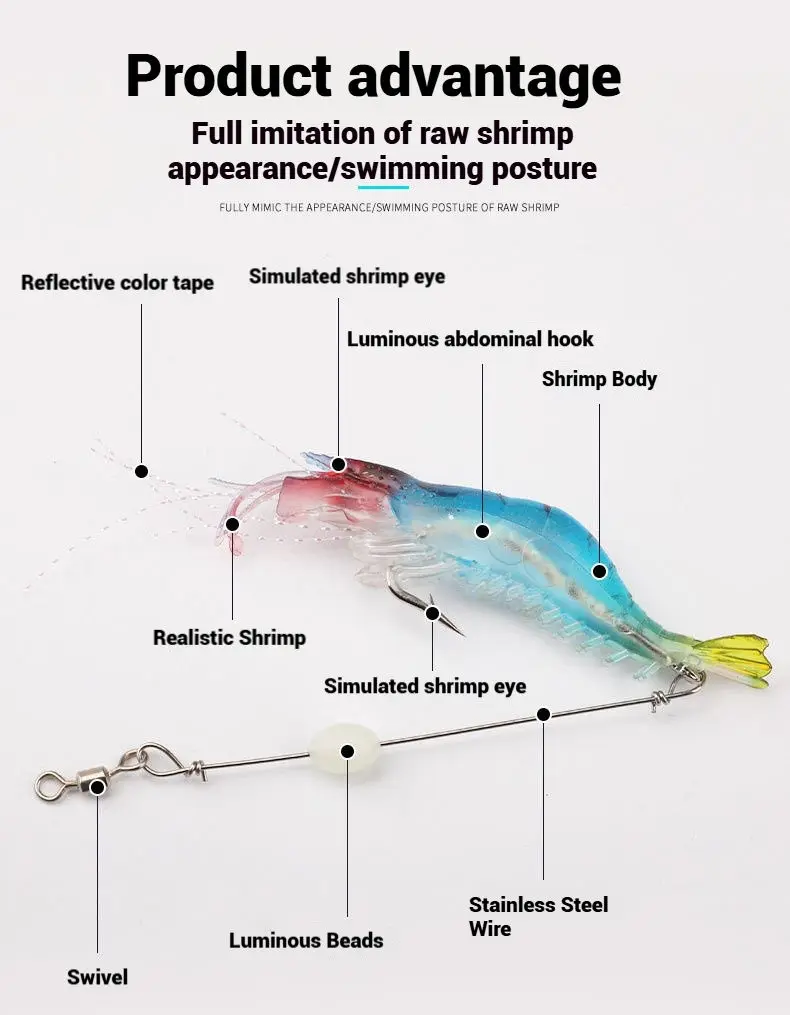 CHEERY Carp PVC Soft Lure Shrimp ABS Pencil Lure - view 3