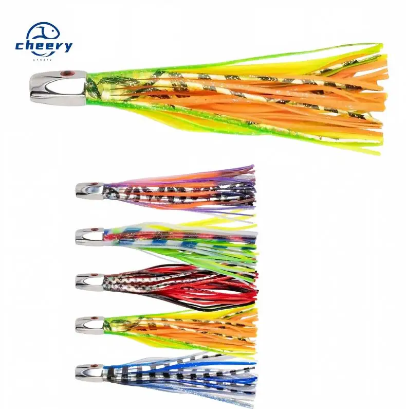 CHEERY Soft Fishing Bait Saltwater Octopus Metal Trolling Marlin