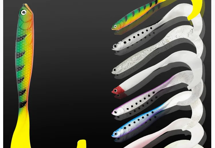 5cm6.5g Artificial Fishing Bait 3d Curly Tail Soft Lure ABS Pencil Lure - detail 7