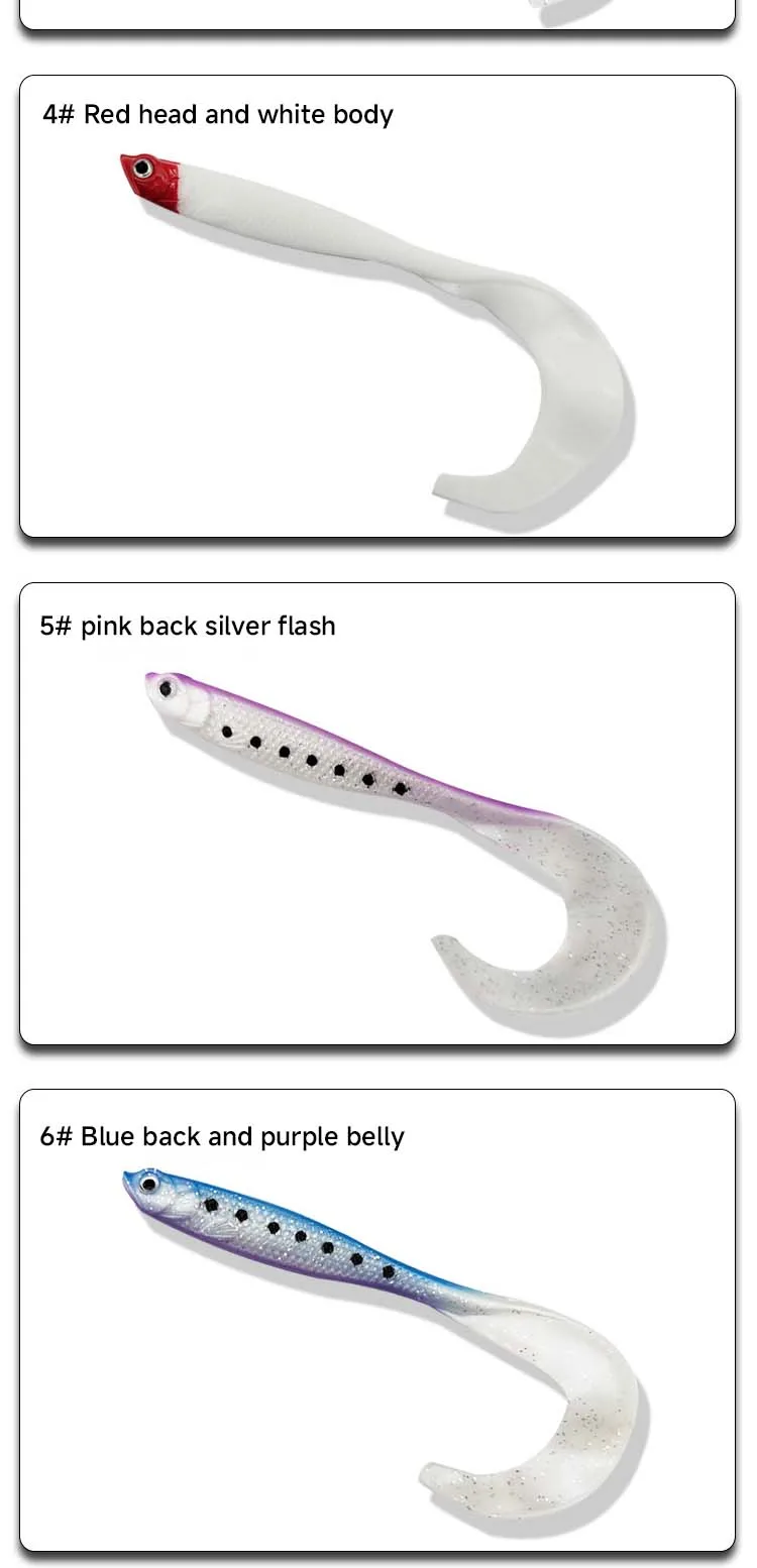 5cm6.5g Artificial Fishing Bait 3d Curly Tail Soft Lure ABS Pencil Lure - view 3