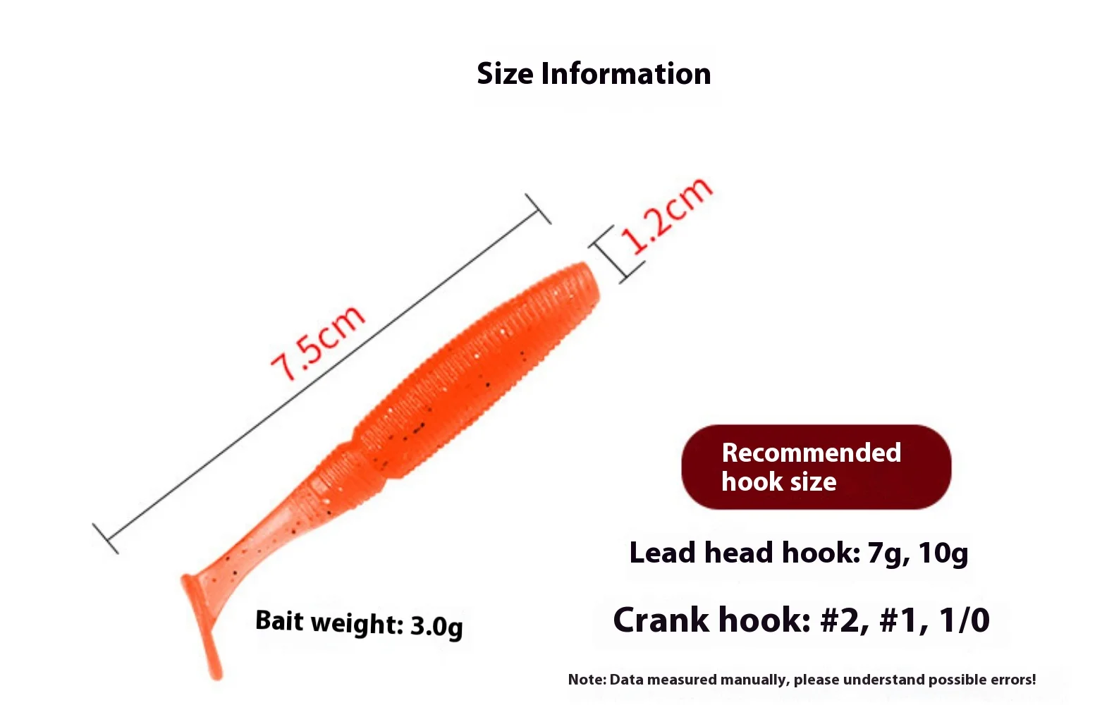 7.5 cm 3g Paddle Tail Fishing Bait pvc Bass ABS Pencil Lure - view 11