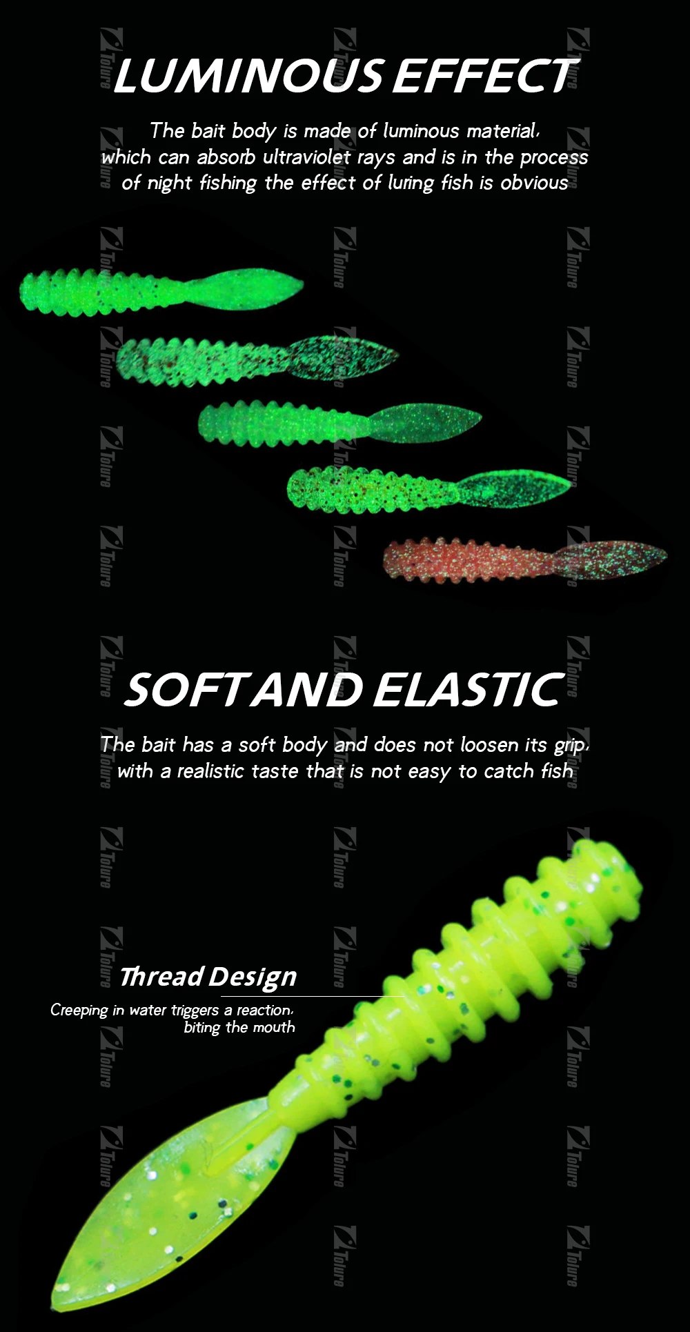 3.6 mm 0.4g 10pc/ Rubber Artificial Bass Silicone Soft Lure ABS Pencil Lure - view 5