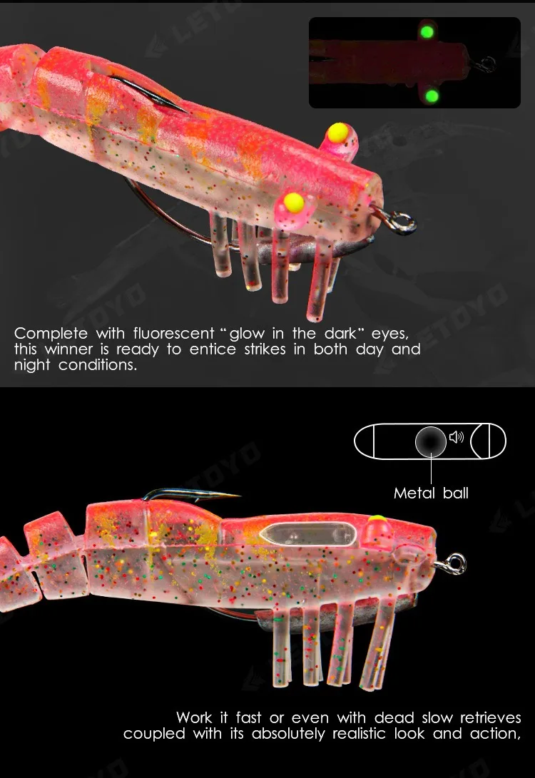 CHEERY 90mm 8.5g Saltwater Shrimp Fishing Bait Luminous ABS Pencil Lure - view 11