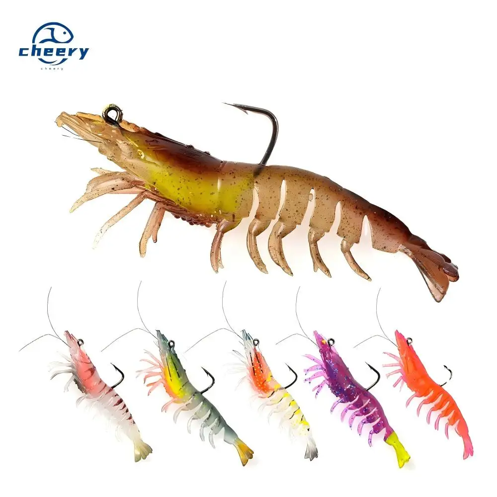 CHEERY Saltwater Soft Lure 15 g Luminous Plastic Shrimp Hooks