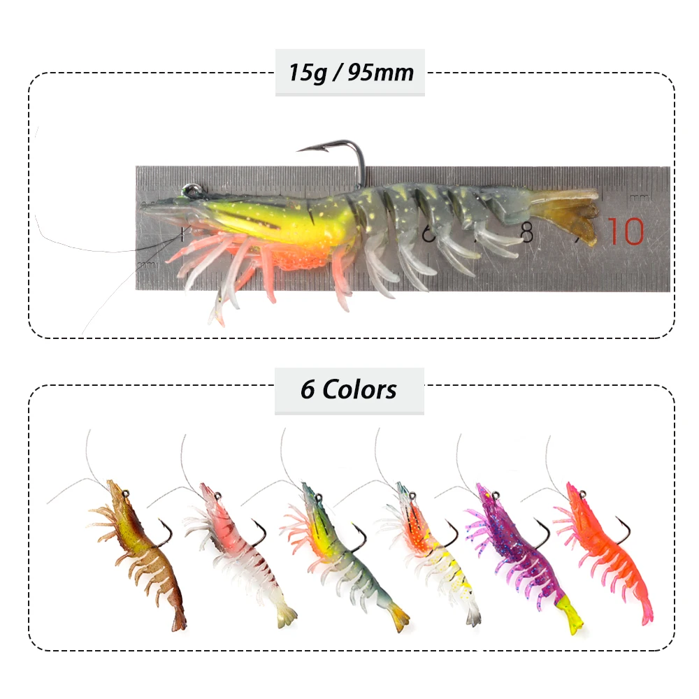 CHEERY Saltwater Soft Lure 15 g Luminous Plastic Shrimp Hooks ABS Pencil Lure - view 4