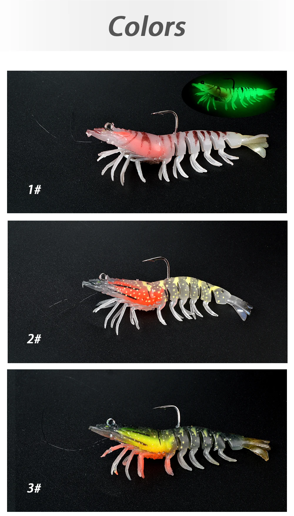 CHEERY Saltwater Soft Lure 15 g Luminous Plastic Shrimp Hooks ABS Pencil Lure - view 10