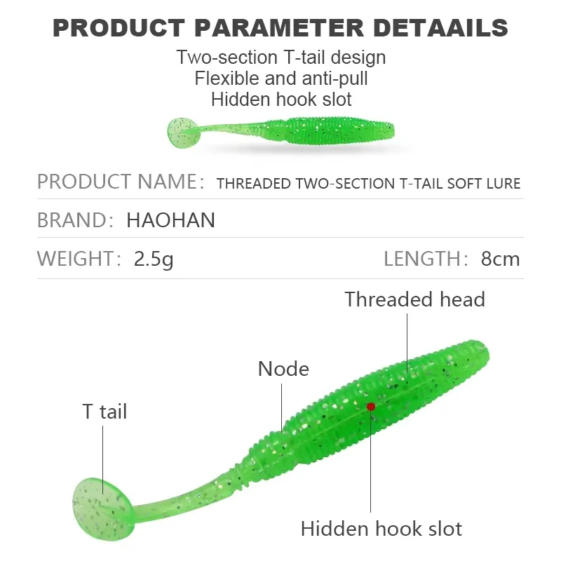 Fishing Bait Paddle Tail 1 g 8 cm Isca Soft Lure Bass Carp ABS Pencil Lure - view 1