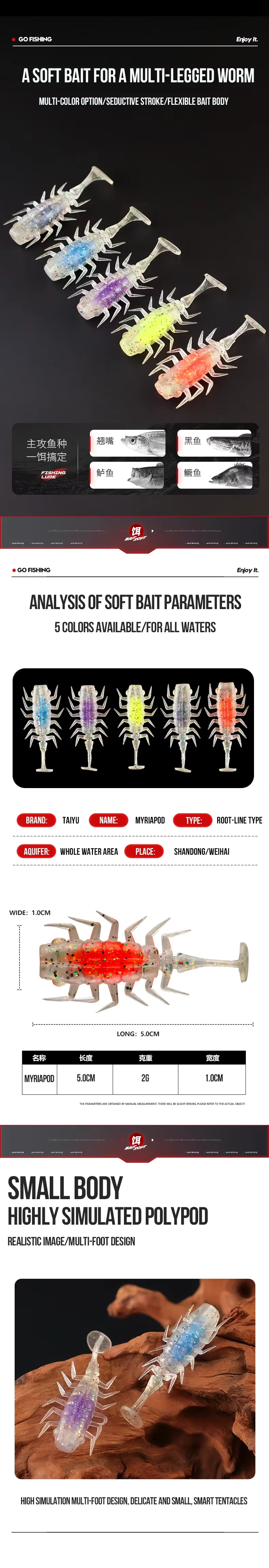 Cheery Palmer 5 cm 2g Plastic 5 TPR Soft Lure Shrimp ABS Pencil Lure - view 3