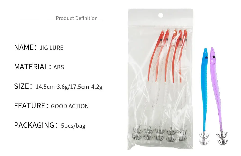 Cheery Shrimp Plastic Hairtail Bait ABS Pencil Lure - view 11