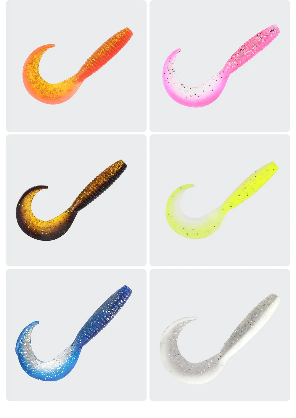 15 / 30 / Shrimp Curly Tail Fishing Bait Soft Worm ABS Pencil Lure - view 12