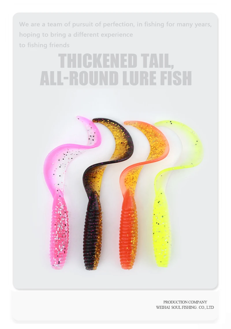 15 / 30 / Shrimp Curly Tail Fishing Bait Soft Worm ABS Pencil Lure - view 18