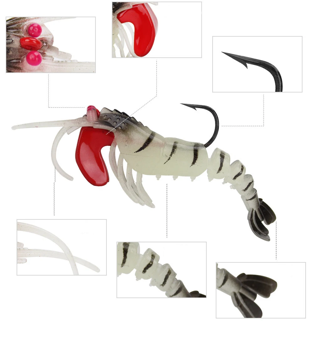 5 Luminous Shrimp, Soft Lead Plastic ABS Pencil Lure - view 4