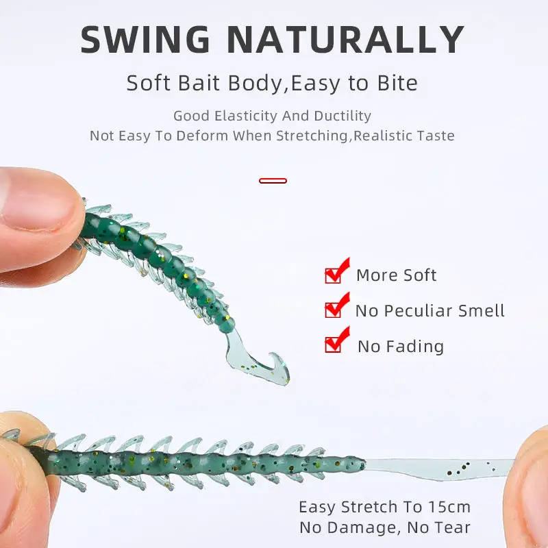CHEERY Plastic Curly Tail Fishing Bait 6g 110mm, for Trout 、 Bass ABS Pencil Lure - view 2