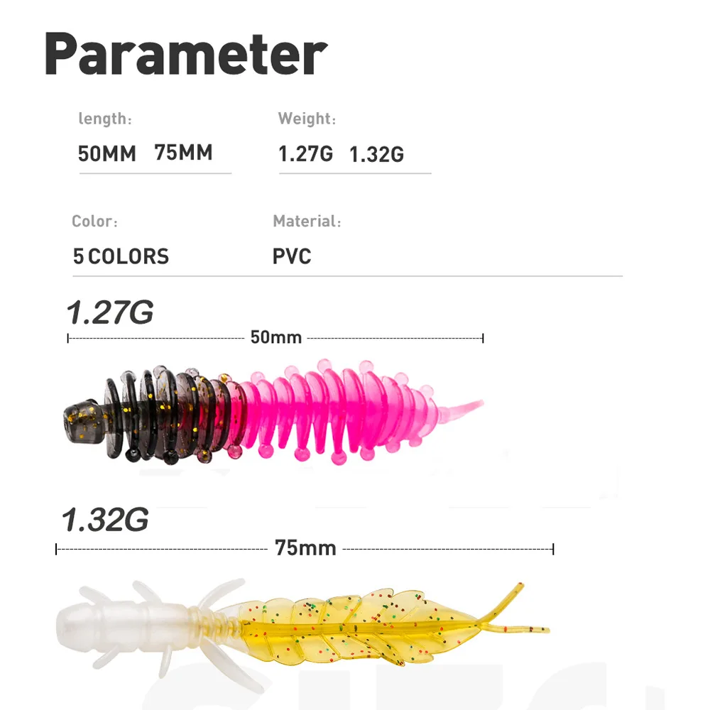 SL098 Soft Lure 5cm 7.5cm Fishing Bait PVC Bass Salmon ABS Pencil Lure - view 2