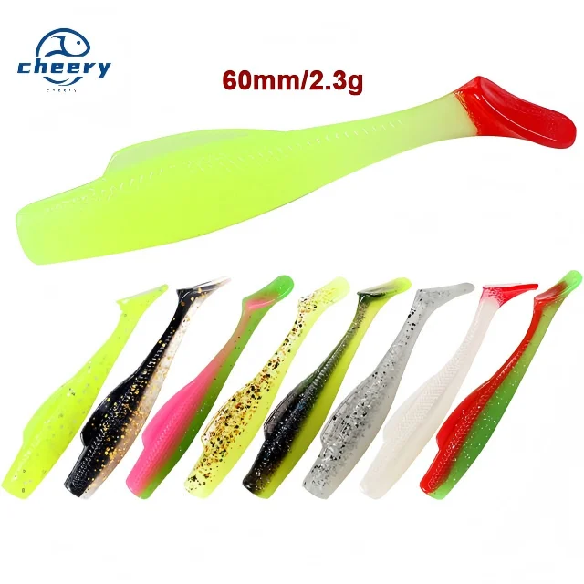 Cheery Paddle 6cm 2.3g 6 Soft Lure Fishing Bait T TPR