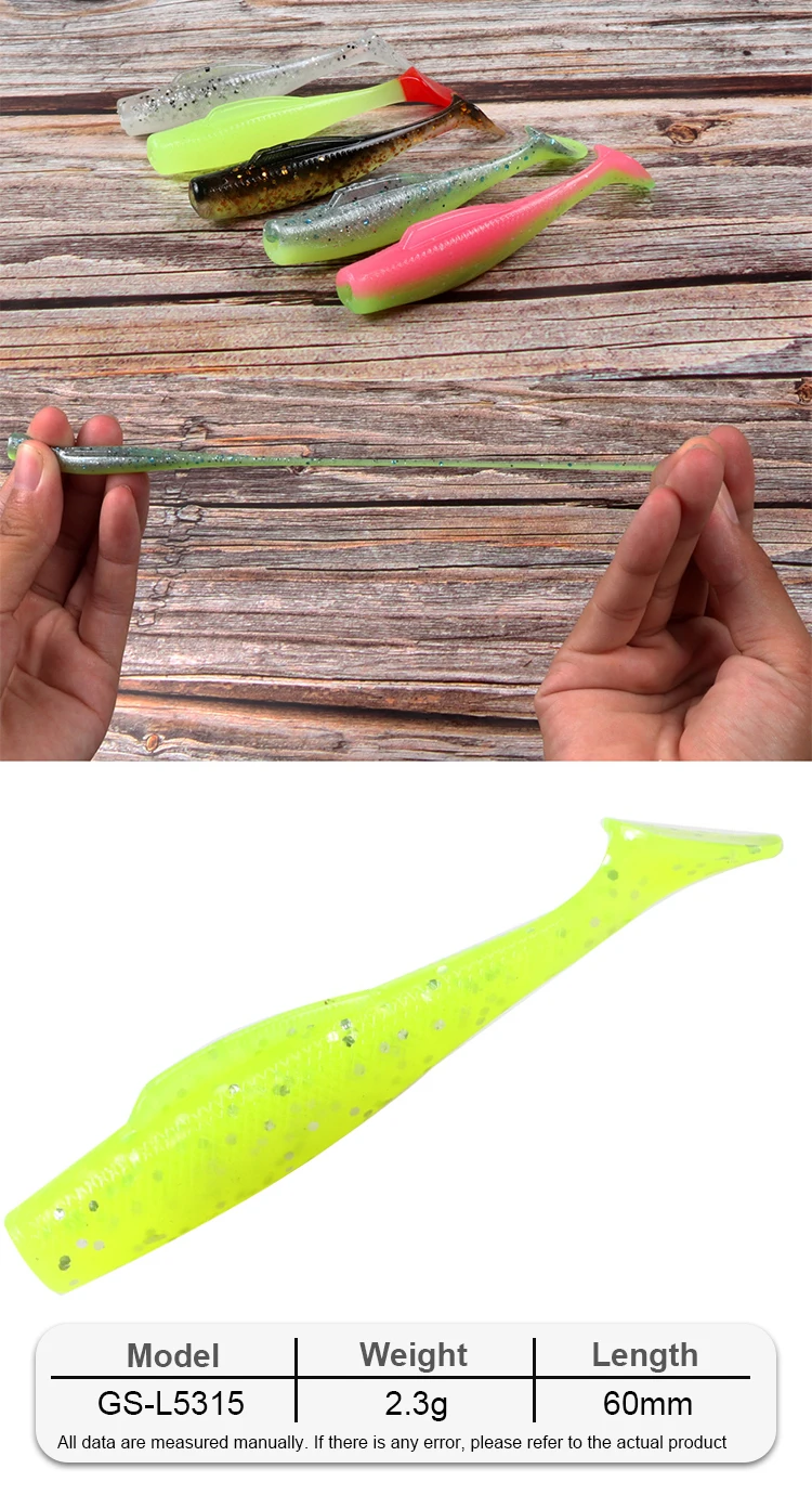 Cheery Paddle 6cm 2.3g 6 Soft Lure Fishing Bait T TPR ABS Pencil Lure - view 2