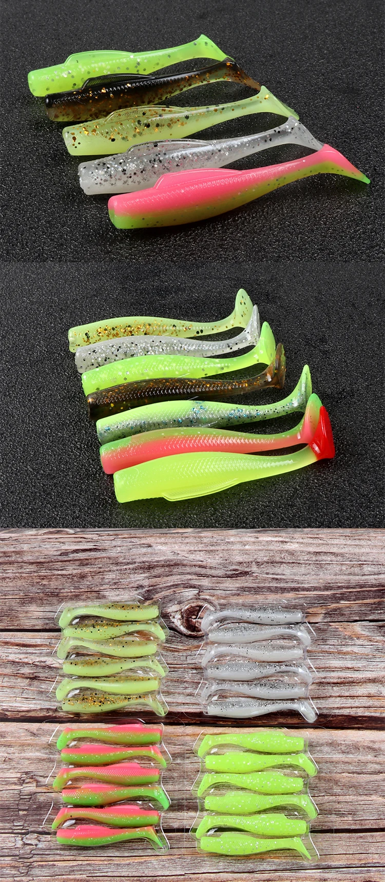 Cheery Paddle 6cm 2.3g 6 Soft Lure Fishing Bait T TPR ABS Pencil Lure - view 4
