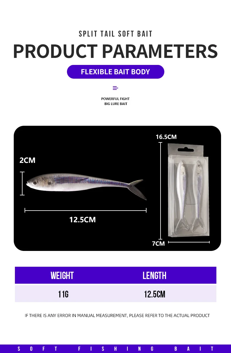 CHEERY 12.5cm Fluke Lure Split Tail Soft Plastic Fishing Swimbait ABS Pencil Lure - view 15