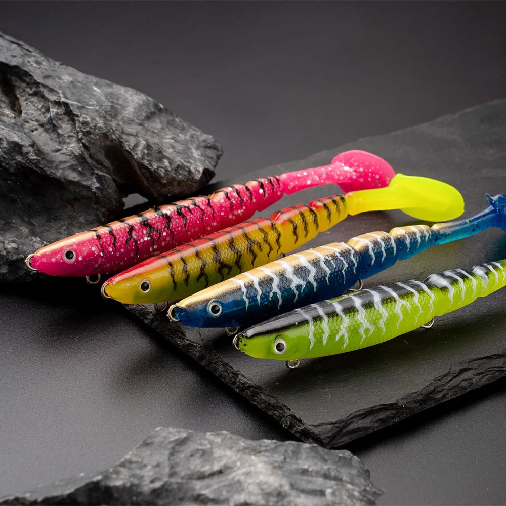 Cheery AGS628/1 130mm 34.6g 6 3D PVC T Soft Lure Hooks, for ABS Pencil Lure - view 5