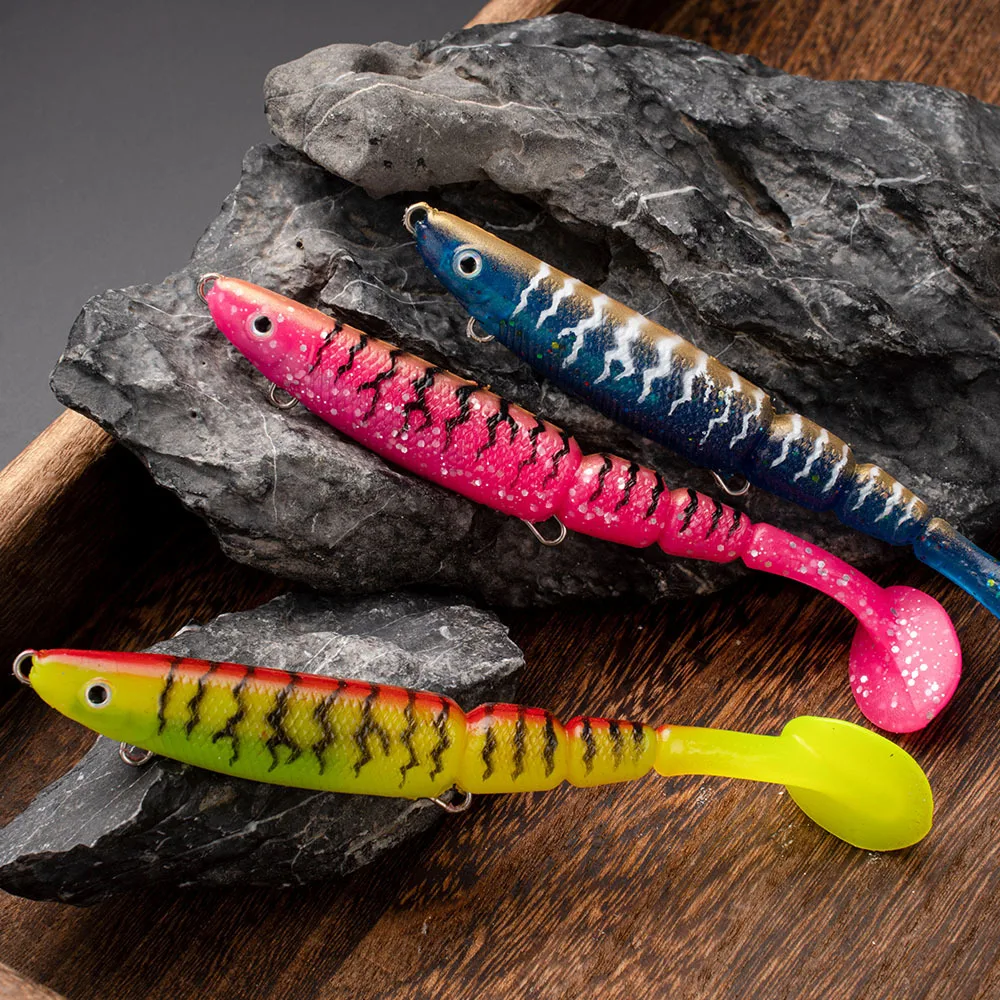 Cheery AGS628/1 130mm 34.6g 6 3D PVC T Soft Lure Hooks, for ABS Pencil Lure - view 6