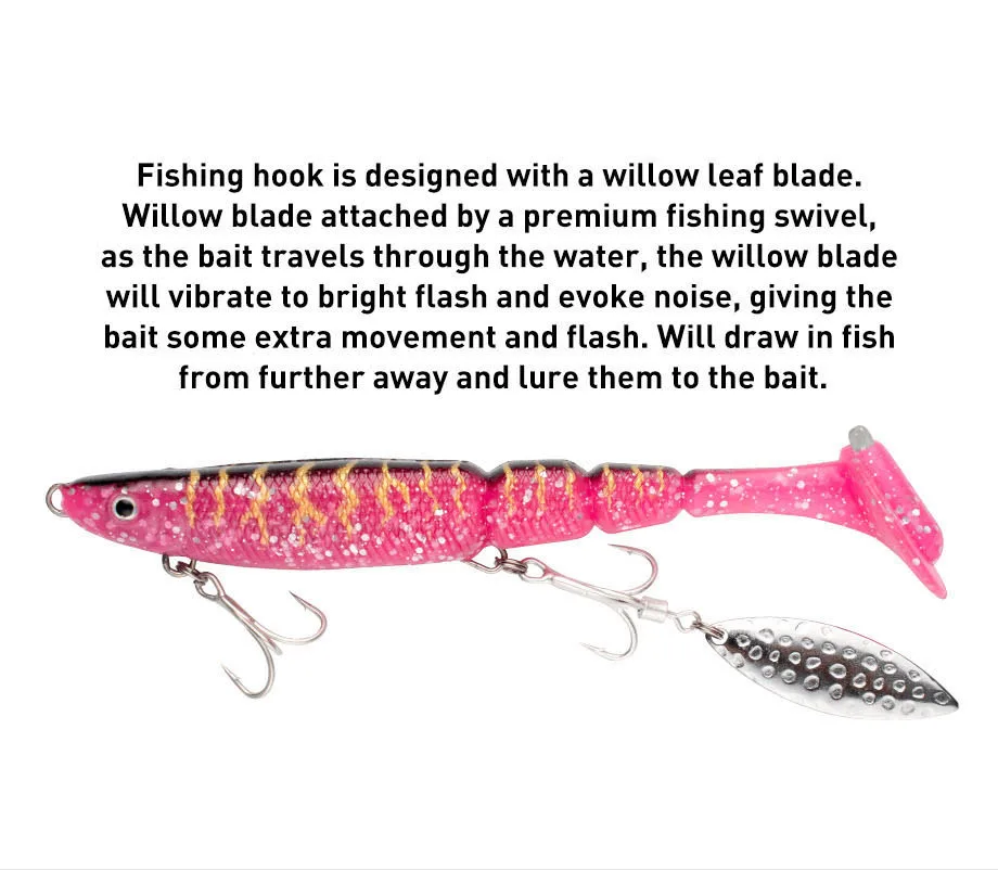 Cheery AGS628/1 130mm 34.6g 6 3D PVC T Soft Lure Hooks, for ABS Pencil Lure - view 15