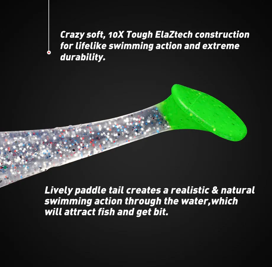 Cheery OEM T Tail Shad Swimbait Silicone Soft Lure, for Bass ABS Pencil Lure - view 14