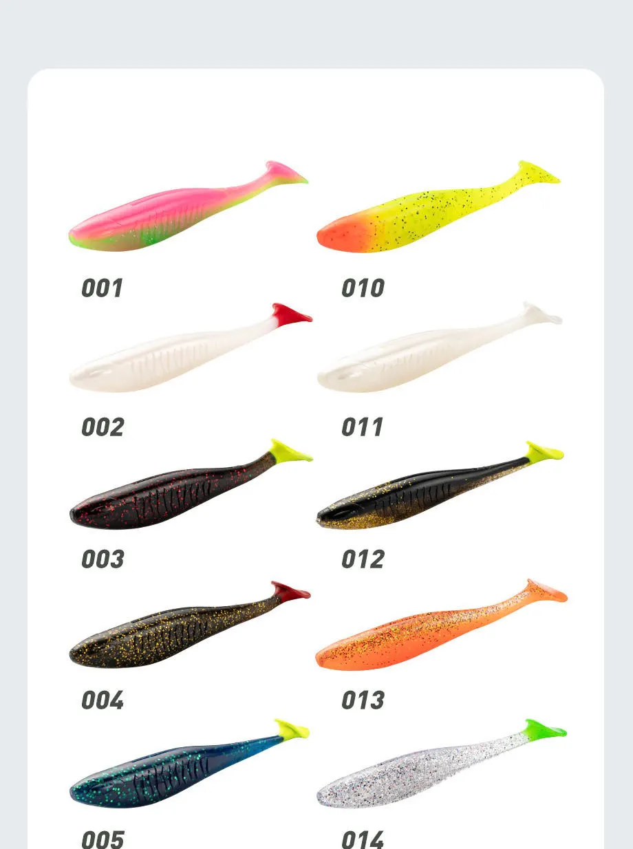 Cheery OEM T Tail Shad Swimbait Silicone Soft Lure, for Bass - Pencil Lure by Cheery
