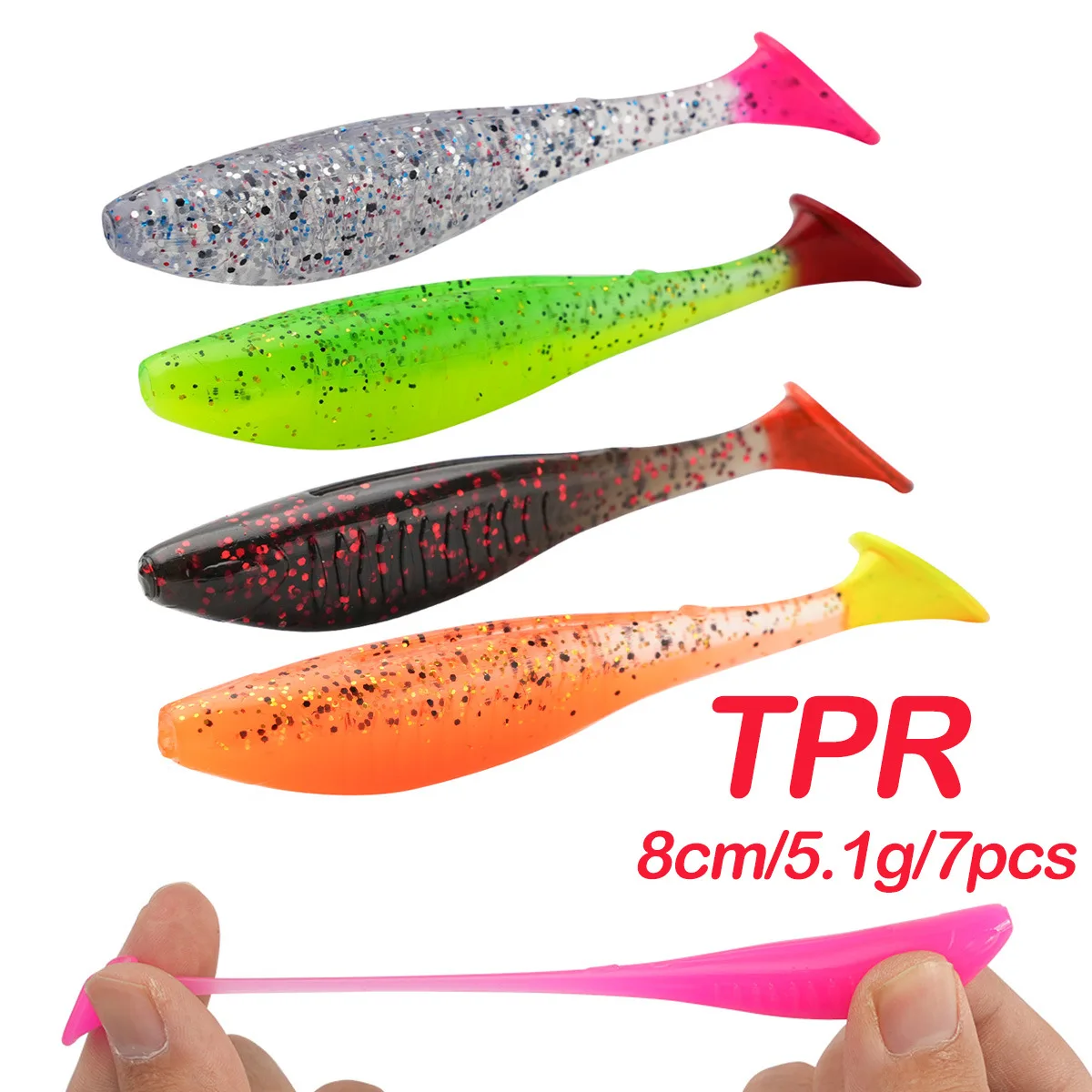 SL088-7PCS 8cm/5g Soft Swimbait Worm Fishing Bait ABS Pencil Lure - view 18