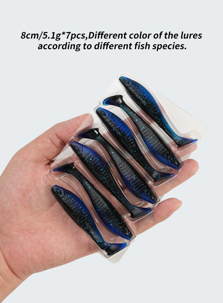 SL088-7PCS 8cm/5g Soft Swimbait Worm Fishing Bait ABS Pencil Lure - view 10