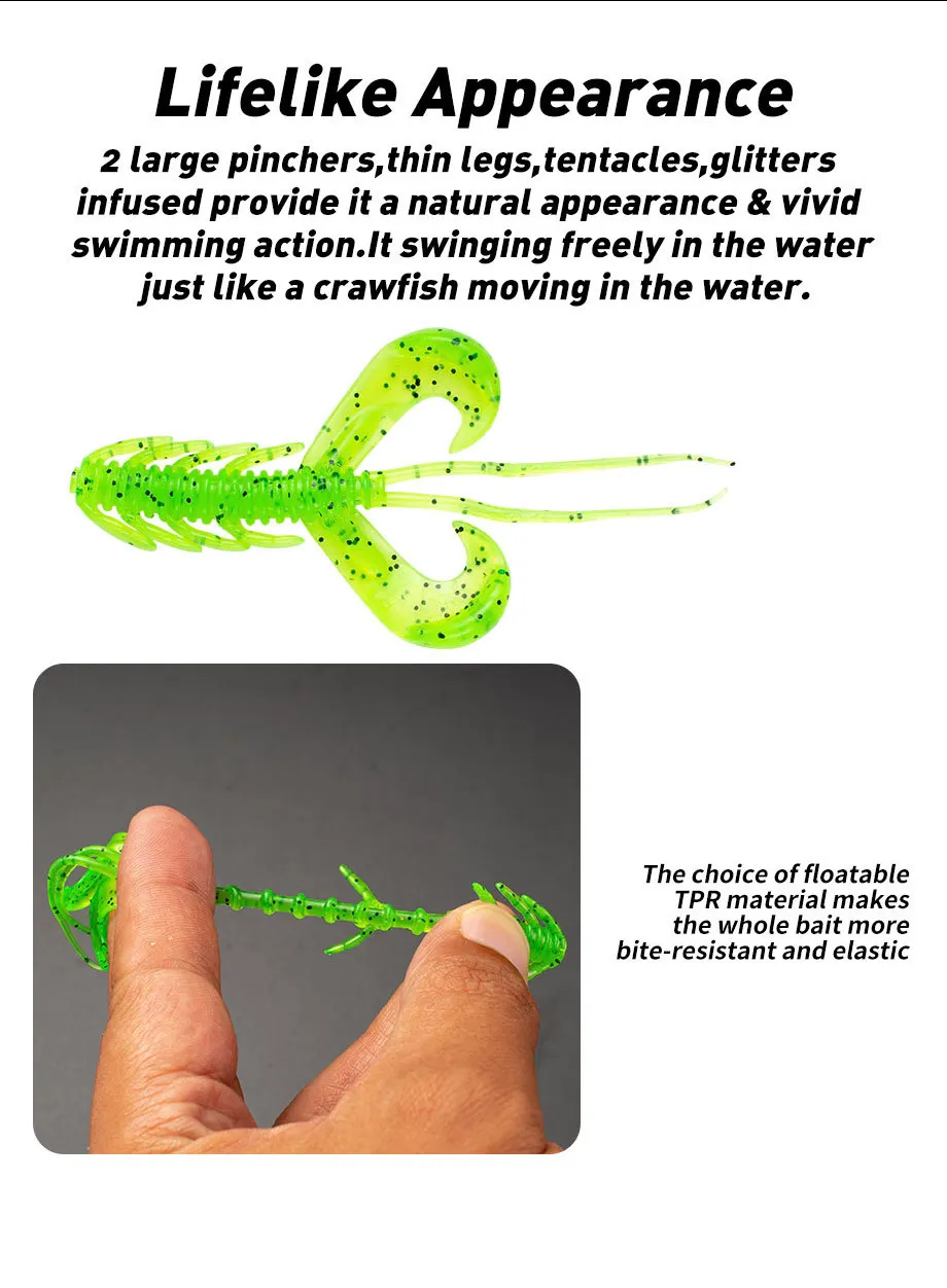 5 cm /1.9 g Shrimp Soft Lure Fishing Bait TPR for 、 、 、 ABS Pencil Lure - view 15